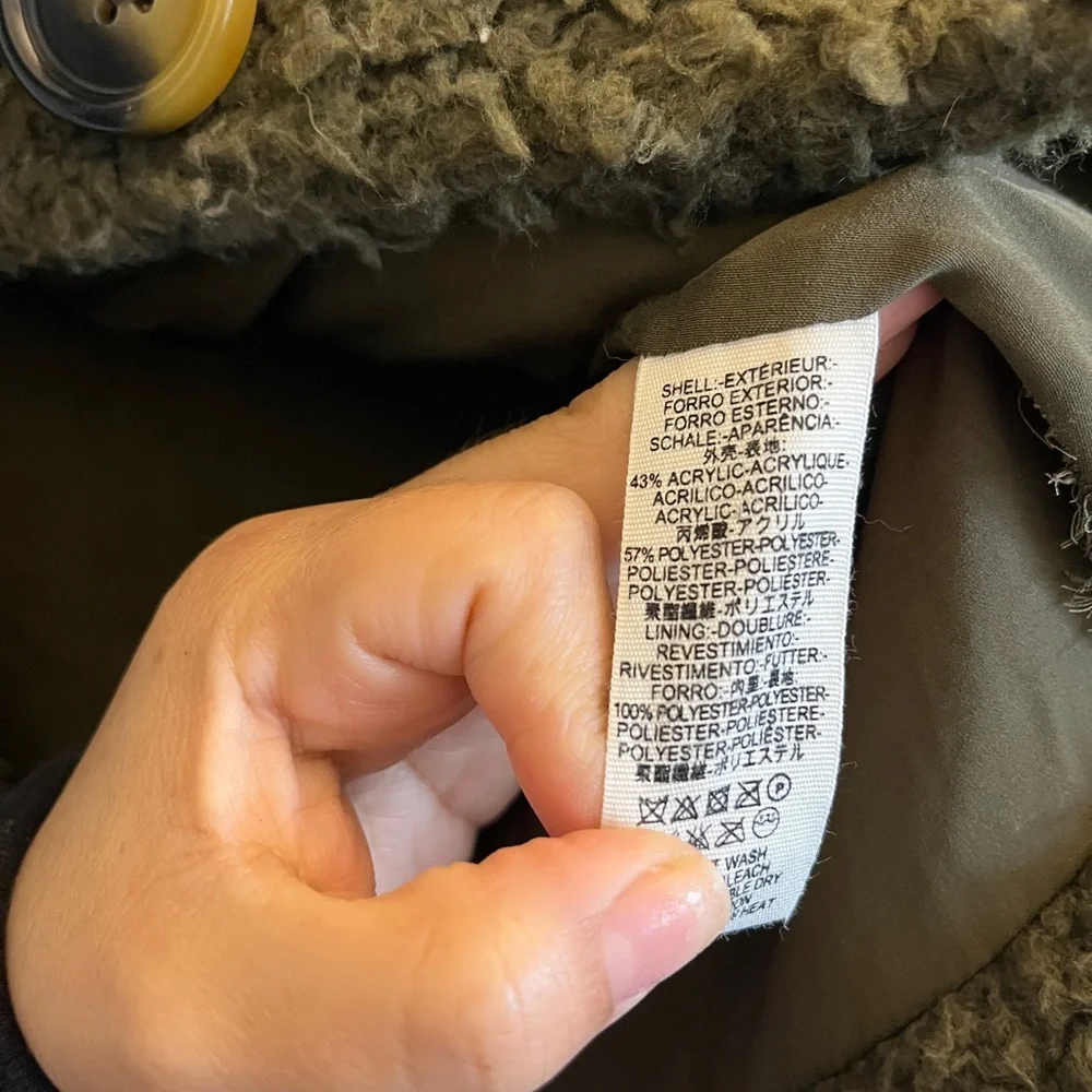 Free People Olive Green Sherpa Jacket - Picture 4 of 6